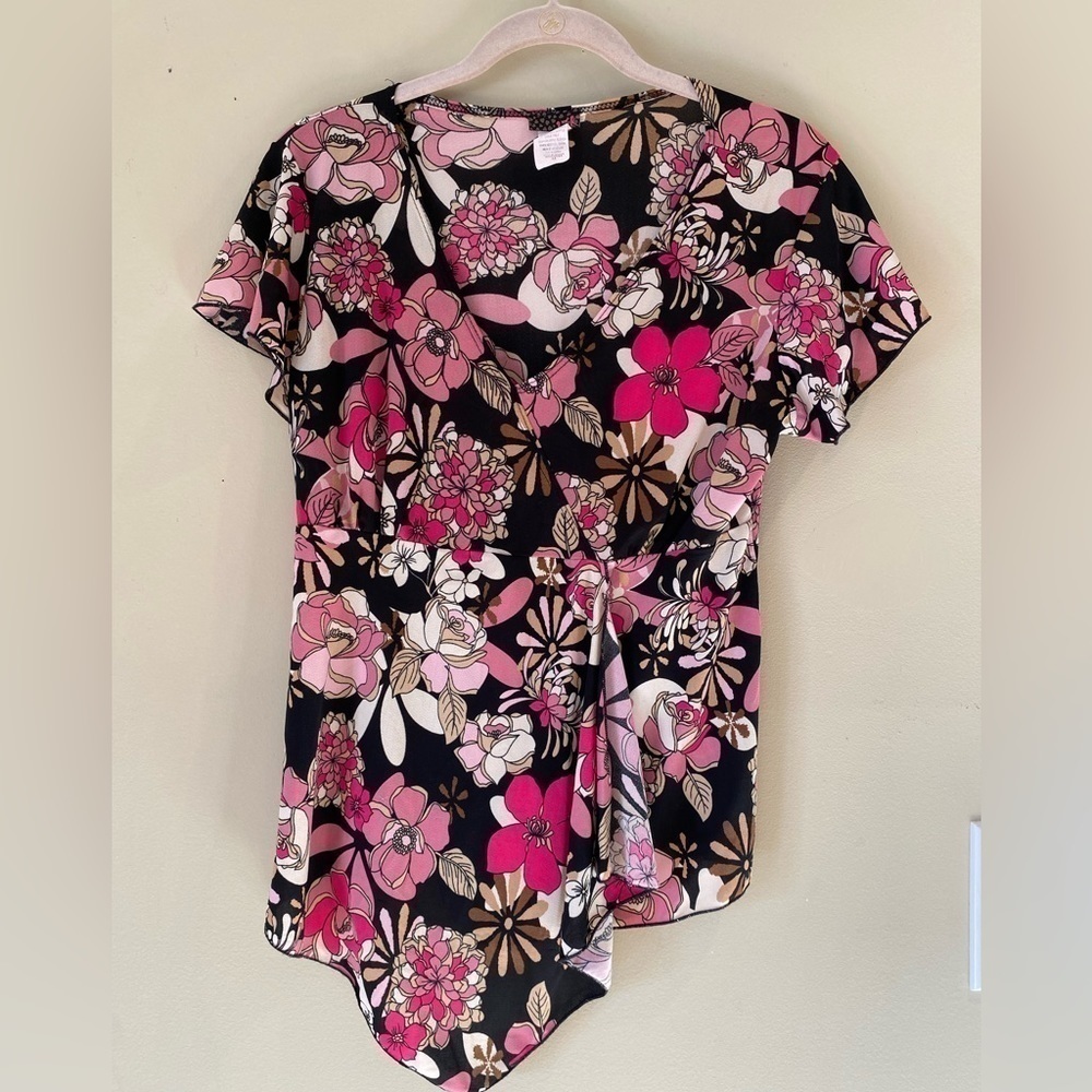 Vintage Faux Wrap Top M